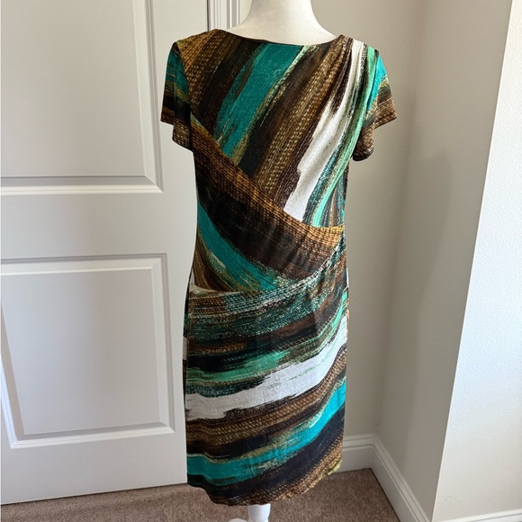 Rabbit Rabbit Rabbit Designs Abstract Cowl Neck Stretch Dress Size 12 - Picture 7 of 10